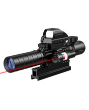 Load image into Gallery viewer, MidTen 3-9x32 4-in-1 Tactical Rifle Scope with Dot Sight & Laser Sight & 20mm Mount