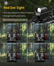 Load image into Gallery viewer, Dual Illuminated Red Dot Sight with 4 Reticle Patterns