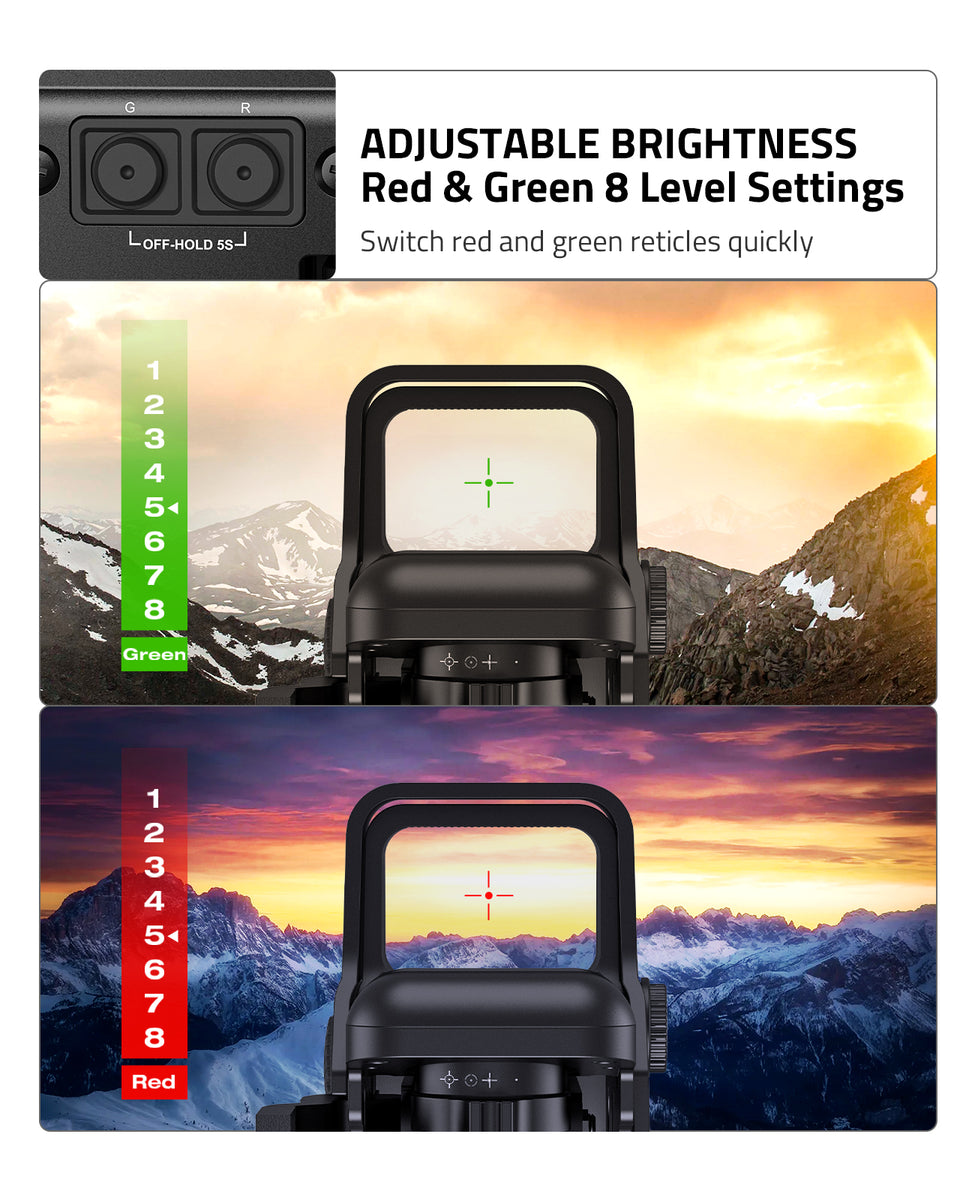 MIDTEN 1X22X33 Red Green Dot Sight 4 Reticles Dot Sight – MidTen