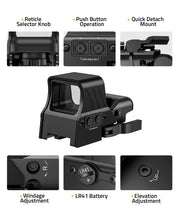 Load image into Gallery viewer, MIDTEN 1X22X33 Red Green Dot Sight 4 Reticles Dot Sight