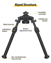 Load image into Gallery viewer, Bipod structure -MIDTEN 7.9-10.6 inches Sturdy Rifle Bipod M-Rail Adjustable