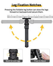 Load image into Gallery viewer, Leg Fixation Notches-MIDTEN 7.9-10.6 inches Sturdy Rifle Bipod M-Rail Adjustable