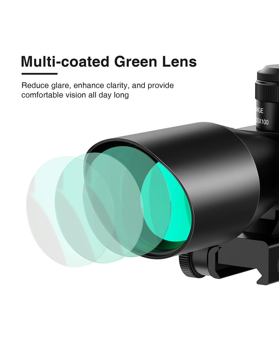 MidTen 2.5-10x40 Mil-dot Rifle Scope with Red Laser Combo