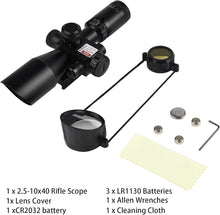 Load image into Gallery viewer, MidTen 2.5-10x40 OE Red Green Illuminated Mil-dot Scope with Red/Green Laser Combo