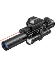 Load image into Gallery viewer, MidTen 3-9x32EG 5-in-1 Illuminated Scope Combo with Dot Sight Laser Sight & 20mm Mount
