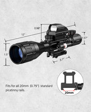 Load image into Gallery viewer, MidTen 4-16x50 AO 3-in-1 Illuminated Rifle Scope Combo Optics
