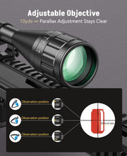 Load image into Gallery viewer, MidTen 6-24x50 AO Red and Green Illuminated Rangefinder Reticle Rifle Scope