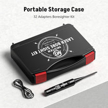 Load image into Gallery viewer, MidTen Rechargeable Red/Green Laser Bore Sight Kit 32 Adapters for 0.17 to 12GA Cal