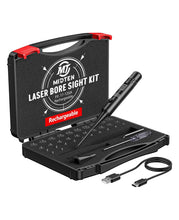 Load image into Gallery viewer, MidTen Rechargeable Red/Green Laser Bore Sight Kit 32 Adapters for 0.17 to 12GA Cal