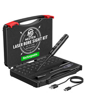 Load image into Gallery viewer, MidTen Rechargeable Red/Green Laser Bore Sight Kit 32 Adapters for 0.17 to 12GA Cal