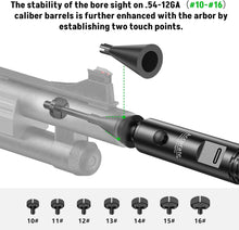 Load image into Gallery viewer, MidTen Rechargeable Red/Green Laser Boresighter Kit for .17-12GA with Multiple Adapters