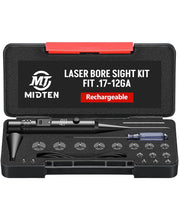 Load image into Gallery viewer, MidTen Rechargeable Red/Green Laser Boresighter Kit for .17-12GA with Multiple Adapters