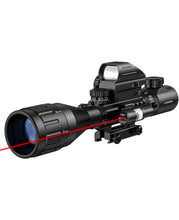 Load image into Gallery viewer, MidTen 4-16x50 AO 3-in-1 Illuminated Rifle Scope Combo Optics - Red Laser