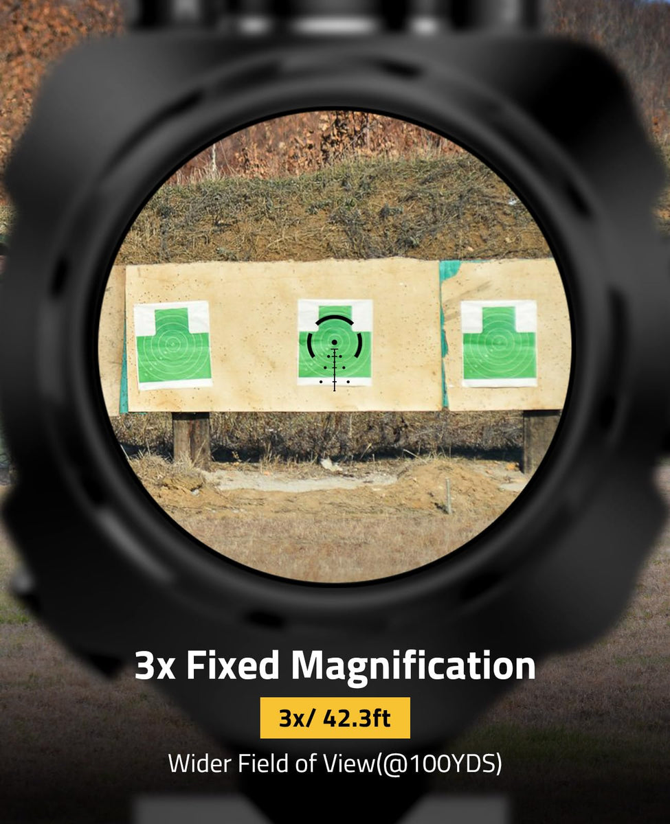 MidTen 3x32 Prism Rifle Scope Red & Green Illuminated BDC Reticle Scop