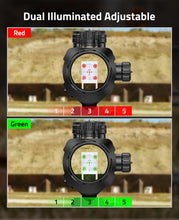 Load image into Gallery viewer, MidTen 3x32 Prism Tactical Rifle Scope Red & Green Illuminated BDC Reticle Scope