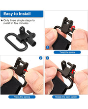 Load image into Gallery viewer, How to install the tri-lock sling swivels?