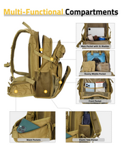 Load image into Gallery viewer, MidTen 22L Hydration Backpack – frontpocket waistpockets elasticside pocket, khaki