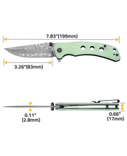 Load image into Gallery viewer, MidTen 3 26 VG10 66-Layer Damascus Pocket Knife, natural