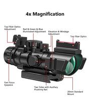 Load image into Gallery viewer, MidTen 4x32 Tactical Rifle Scope with Fiber Optics