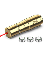 Load image into Gallery viewer, MidTen 9mm Bore Sight Cal Red Dot Boresighter with Three Batteries