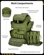 Load image into Gallery viewer, MidTen Range Backpack with for gear zipper mesh pocket in army green