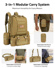 Load image into Gallery viewer, MidTen detachable tactical backpack with detachablesidepouch (small accessory bag)