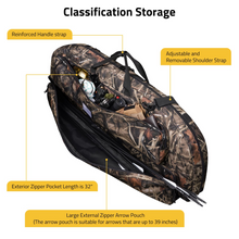 Load image into Gallery viewer, MidTen Bow Bag Arrow Archery Case with large external zipper arrow pouch in camo