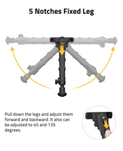 Load image into Gallery viewer, MidTen 7 5-9 Inches Bipod with pull down the legs and adjust them in black