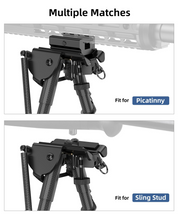 Load image into Gallery viewer, MidTen Picatinny Bipod 6-9 Carbon Fiber Rifle Bipod with picatinny fit for sling stud in black