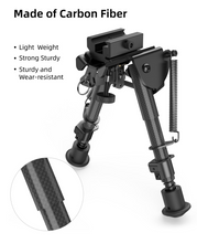 Load image into Gallery viewer, MidTen Picatinny Bipod 6-9 Carbon Fiber Rifle Bipod with made of carbon fiber in black