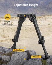 Load image into Gallery viewer, MidTen 7 5-9 Inches Bipod with adjustable height ibs weight, 7.5inches x 9 inches in black