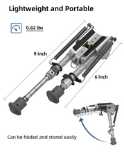 Load image into Gallery viewer, MidTen Picatinny Bipod 6-9 Carbon Fiber Rifle Bipod with can befolded and stored easily in sliver