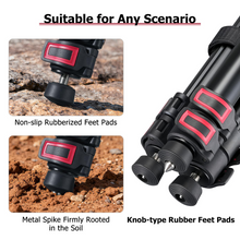Load image into Gallery viewer, MidTen stable tripod rest with metal spike firmly rooted knob-type rubber feet pads in black