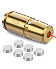 Load image into Gallery viewer, MidTen Bore Sight 9mm Red Laser Boresighter with 6 Batteries