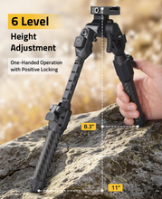 Load image into Gallery viewer, MidTen Carbon Fiber Picatinny Bipod – height adjustment one-handed operation, Picatinny Bipod