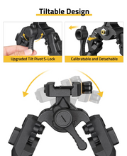 Load image into Gallery viewer, MidTen Carbon Fiber Picatinny Bipod – tiltable design upgraded tiltpivots-lock
