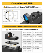 Load image into Gallery viewer, MidTen Red Dot Sight with compatiblewith glock mos pistolswith included plate in green dot