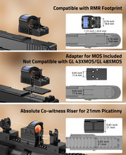 Load image into Gallery viewer, MidTen Red Dot Sight with absolute co-witness riser for picatinny