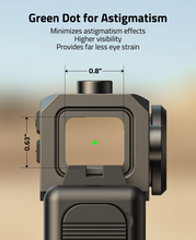 Load image into Gallery viewer, MidTen Solar Enclosed Red Dot Sight with green dot for astigmatism
