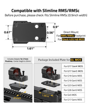 Load image into Gallery viewer, MidTen 3 MOA Red Dot Sight with compatible with slimline rms/rmsc direct mount