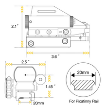 Load image into Gallery viewer, MidTen Red Sight Laser with r for picatinny rail