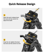 Load image into Gallery viewer, MidTen Fiber Picatinny Bipod – adjust the width snap the rail, tighten the lever