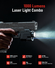 Load image into Gallery viewer, MidTen Laser Combo Rechargeable Gun Light with slide rail rechargeable t in blue laser light combo