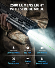 Load image into Gallery viewer, MidTen Lumens Ar Laser Light Combo with light with strobe mode Light with Green Beam