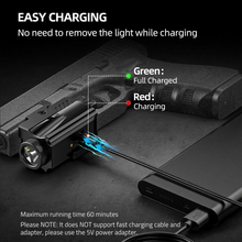 Load image into Gallery viewer, MidTen Lumens Pistol Light Laser Combo with no need to remove the light while charging in red laser light combo