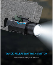Load image into Gallery viewer, MidTen Lumen Pistol Light Laser Combo with easy to install the light in seconds