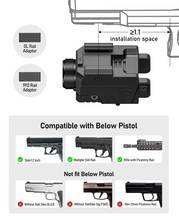 Load image into Gallery viewer, MidTen Laser Combo Rechargeable Gun Light with installation space gl rail adaptor in red laser light combo