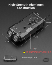 Load image into Gallery viewer, MidTen light laser with airllluminator/laseron cable length, 1.25 in x 4.5in x 2.2in Green Laser+IR Laser+White Light+IR