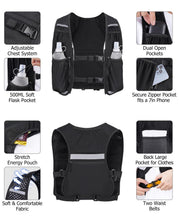 Load image into Gallery viewer, MidTen Hydration Running Vest – adjustable dual open chest system