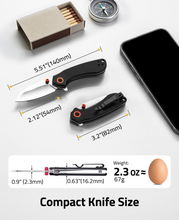 Load image into Gallery viewer, MidTen Stainless Steel Blade with compact knife size, 140mm x 54mm x 82mm in black